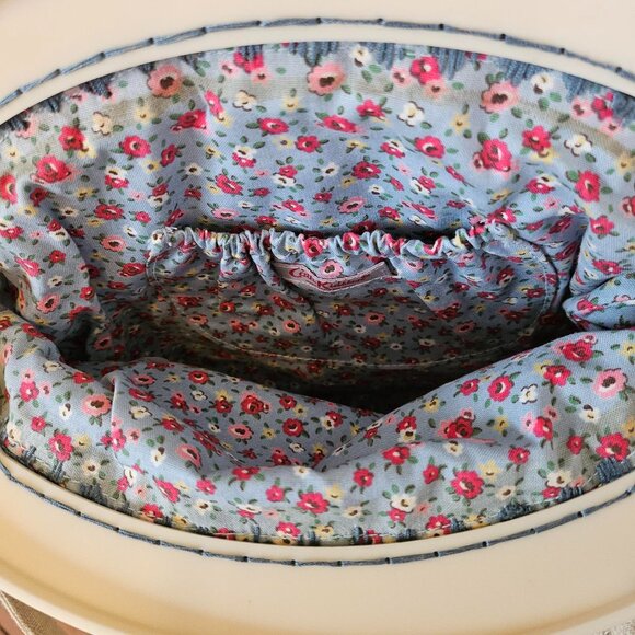 Cath Kidston Floral Embroidered Linen Handbag Purse - Picture 8 of 11
